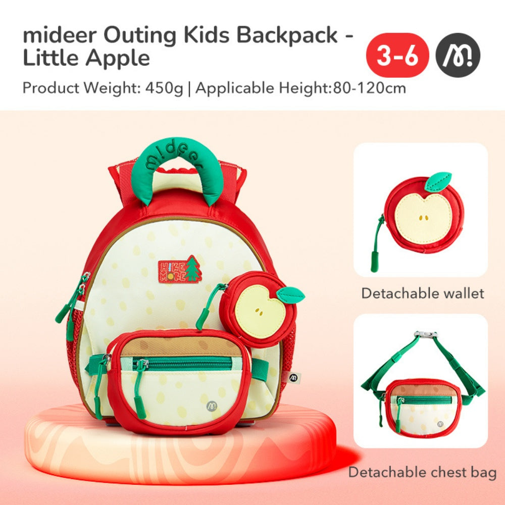 Mideer - 3-in-1 Kids Outing Backpack with Reflective Strips - Little Apple