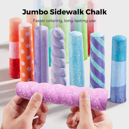 Jar Meló - Sidewalk Giant Chalk with Holders - 36 Rainbow Colours