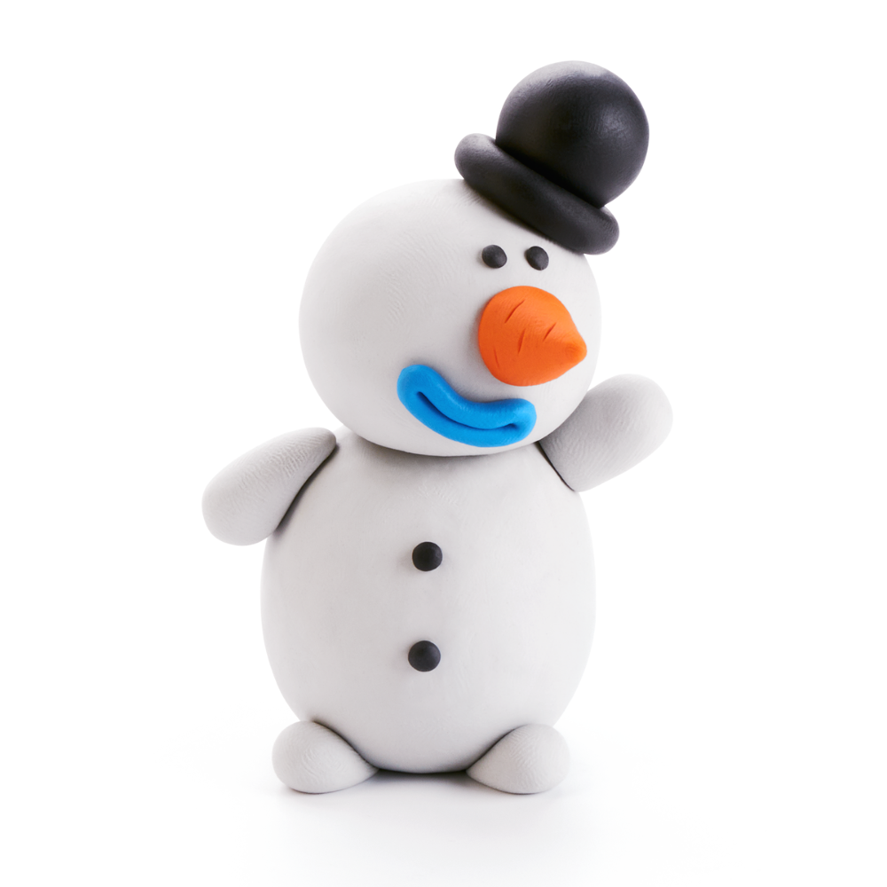 Hey Clay - Modelling Air-Dry Clay with Fun Interactive App - Snowman, Christmas Series, 5 cans