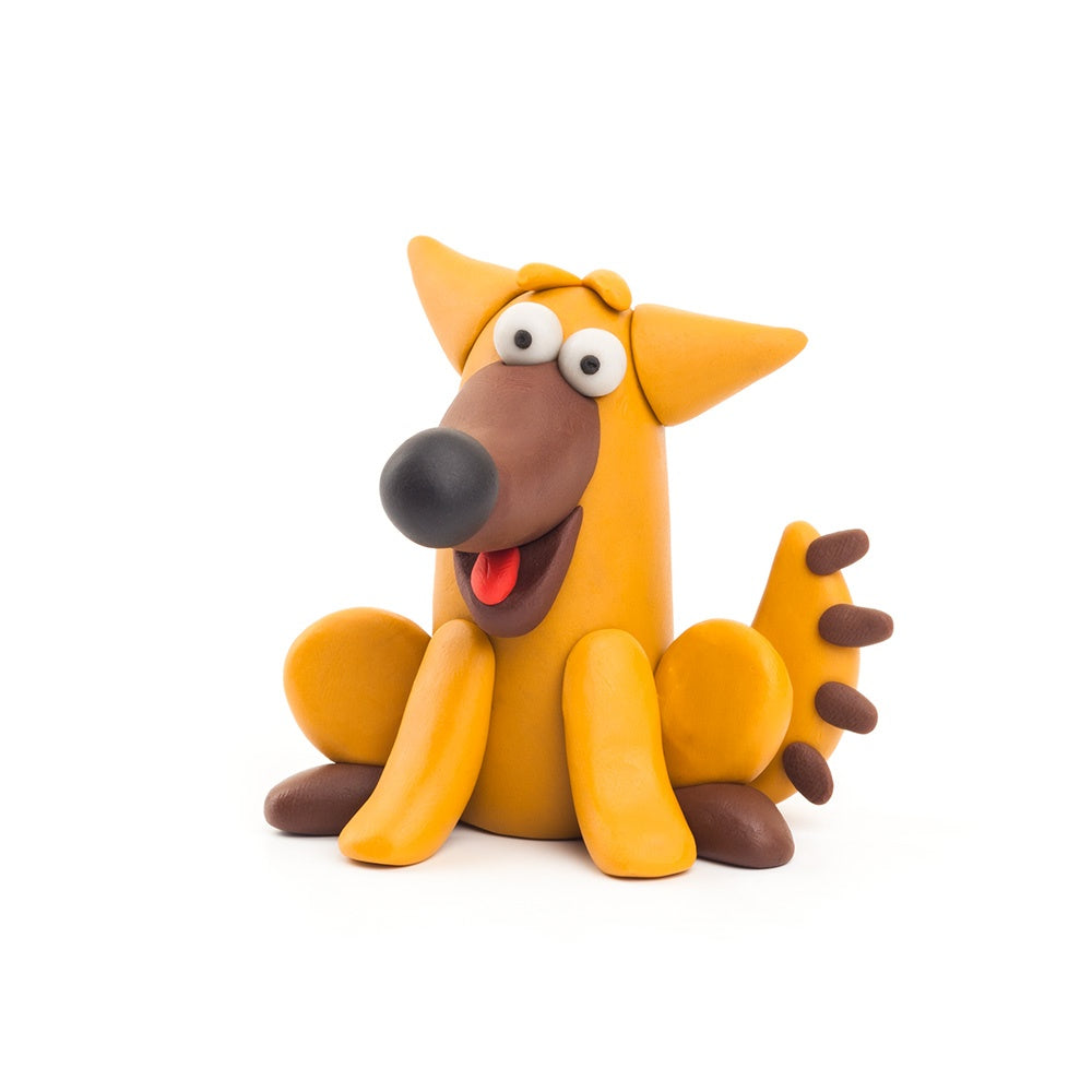 Hey Clay - Modelling Air-Dry Clay with Fun Interactive App - Doggie, series Animals, 3 cans