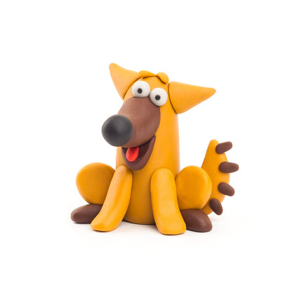 Hey Clay - Modelling Air-Dry Clay with Fun Interactive App - Doggie, series Animals, 3 cans