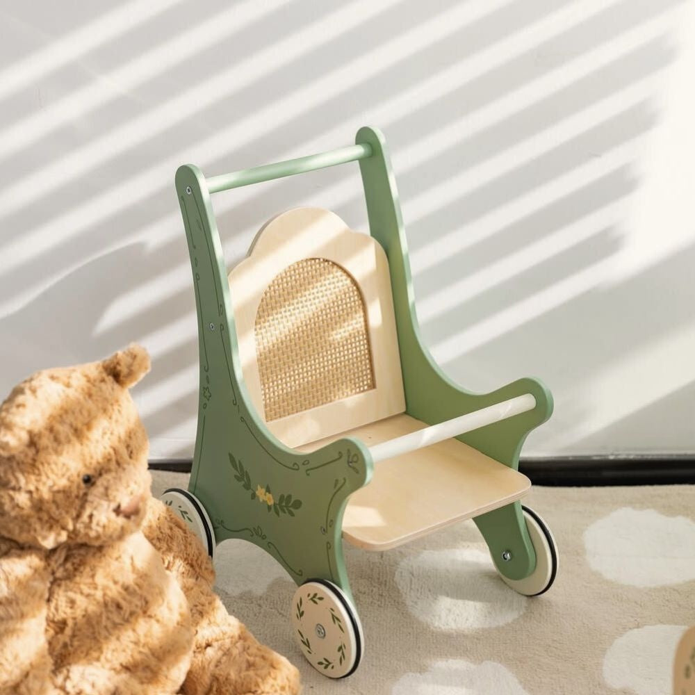 Classic World - Pretend & Play - Vintage Wooden Doll Stroller