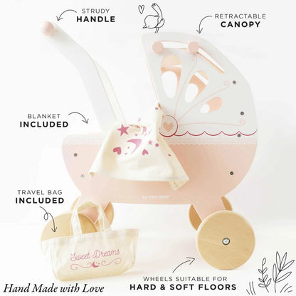 Le Toy Van - Wooden Retro Doll Pram
