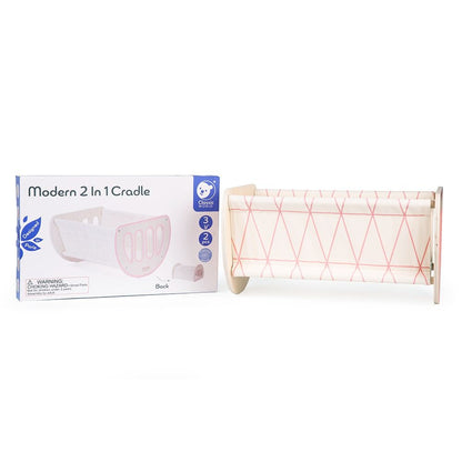 Classic World - Pretend & Play - 2-in-1 Modern Doll Cradle & Bed
