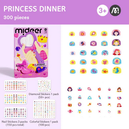 Mideer - Fashion Nail Stickers - Princess Banquet - 300pcs