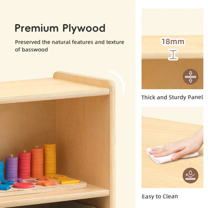 TookyToy - Wooden Shelf and Toy Storage for Kids Room: Plywood 90x113cm