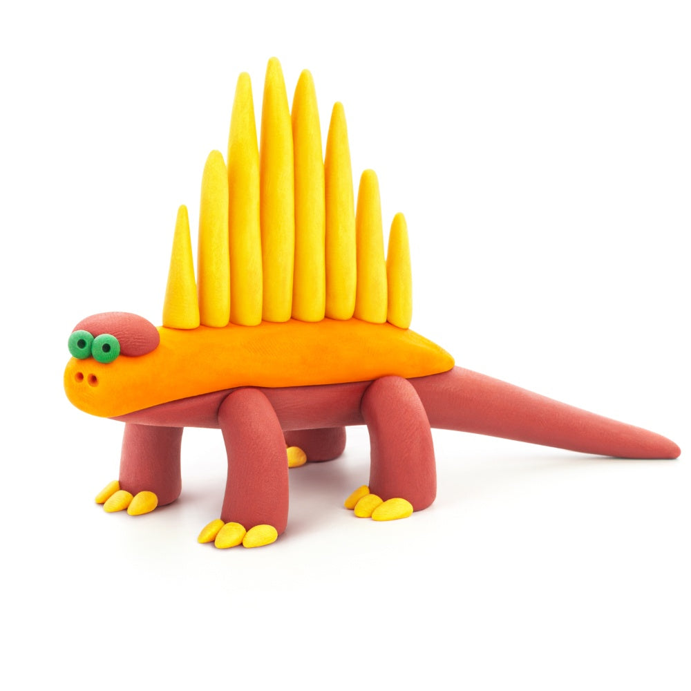 Hey Clay - Modelling Air-Dry Clay with Fun Interactive App - Lagosuchus, Allosaurus, Dimetrodon, Series Mega Dinos, 6 cans
