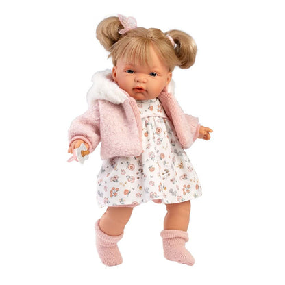 Llorens - Baby Girl Doll with Crying Mechanism, Outfit & Accessories: Joelle - 38cm