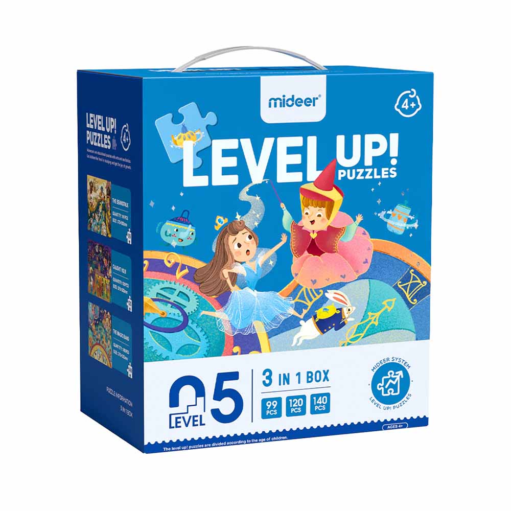 Mideer - Level Up Jigsaw Puzzle for Kids - 3-in-1 - Level 5 Fairy Tale World