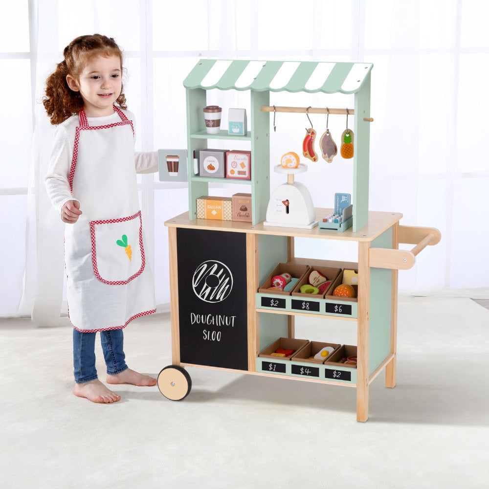 TookyToy - Pretend Play Wooden Grocery Store with Accessories - Motherhood