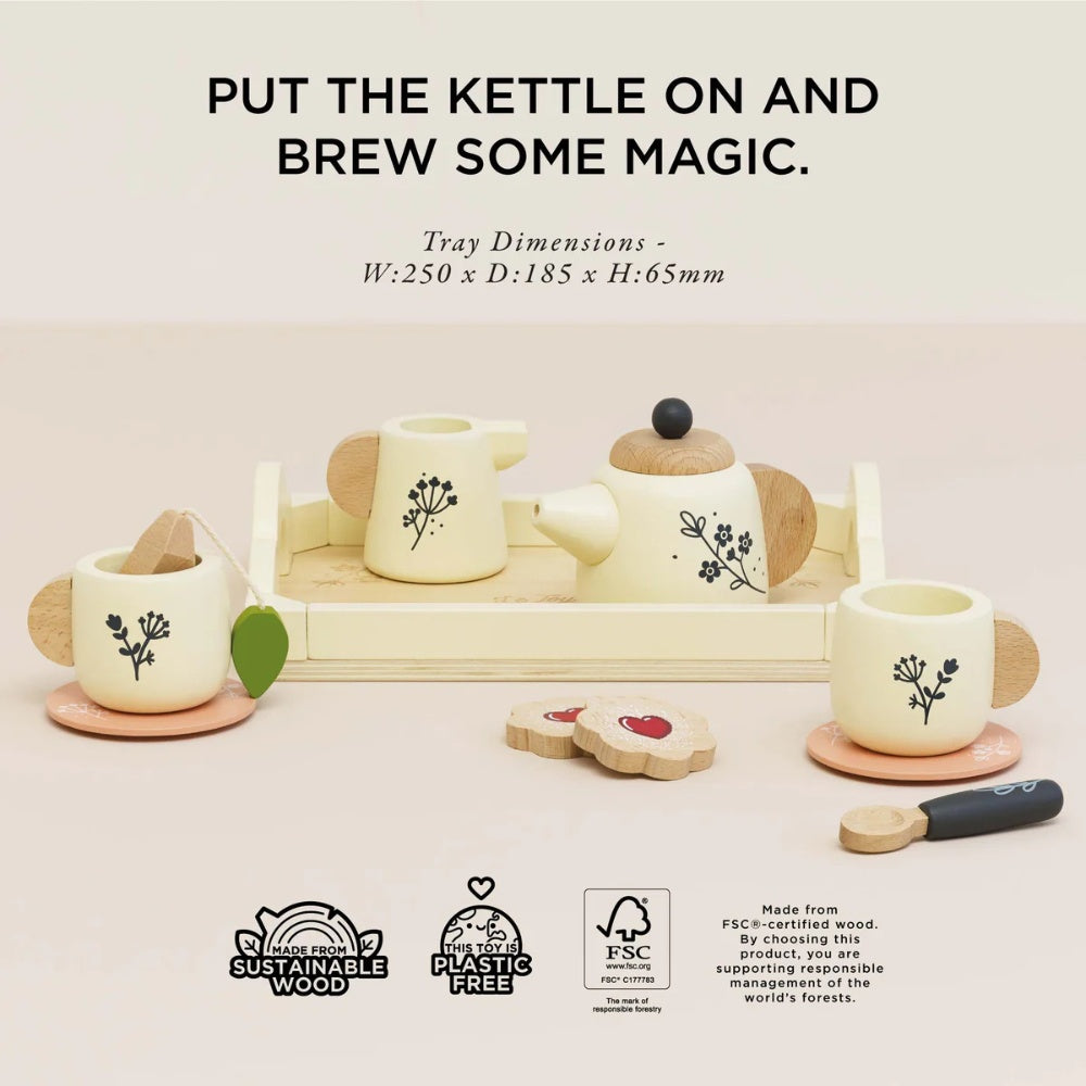 Le Toy Van - Wooden Tea Set & Tray - 12pcs