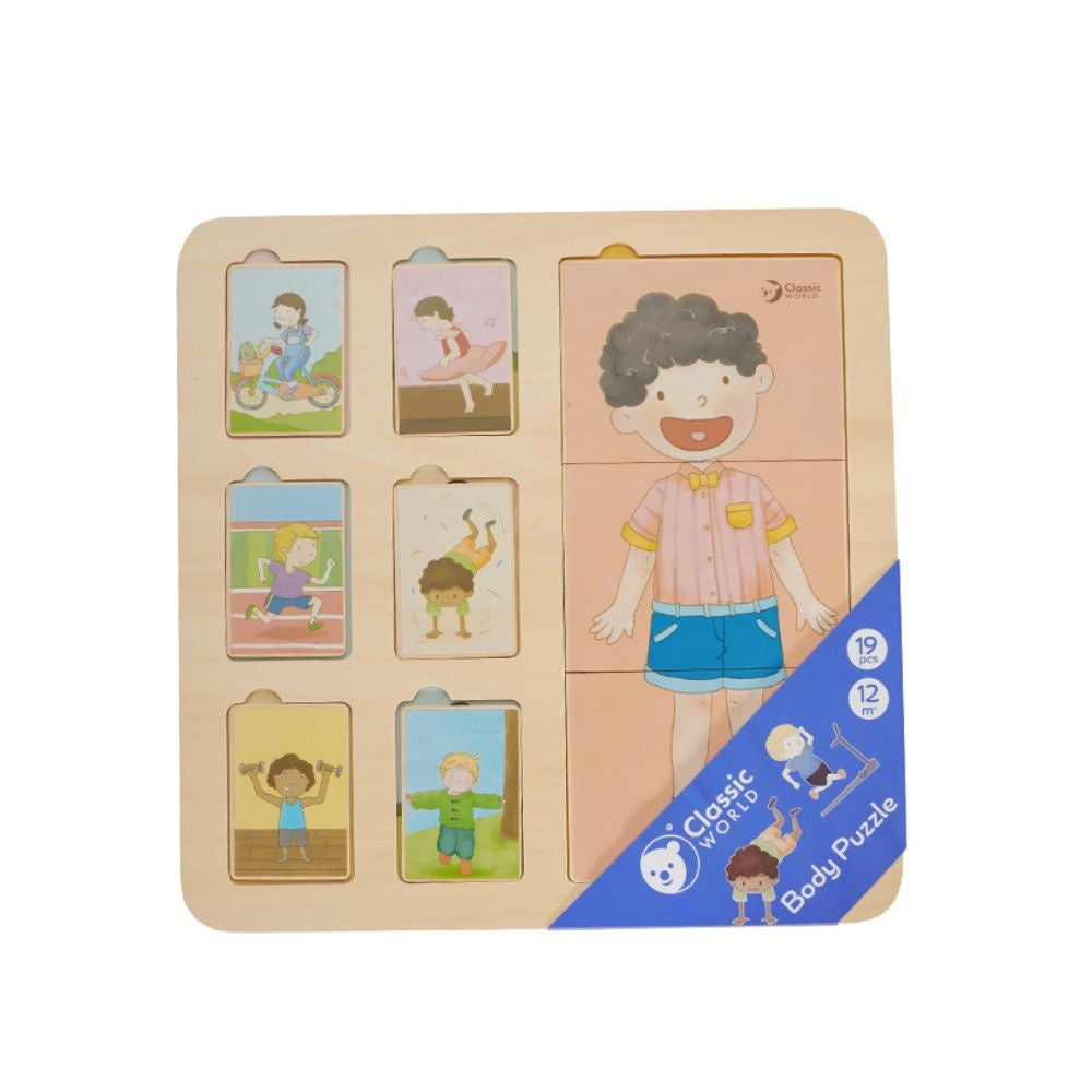 Classic World - Layered Wooden Body Puzzle - 19pcs