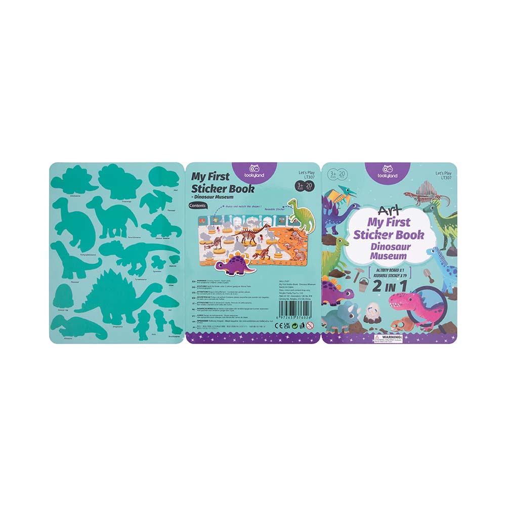 TookyToy - Silicone Sticker Book - Dinosaur Museum