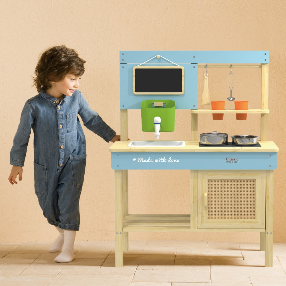 Classic World - Outdoor Mud Kitchen with Accessories - Wooden - 7 Pieces