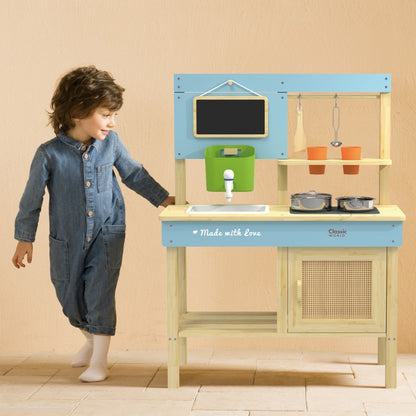Classic World - Outdoor Mud Kitchen with Accessories - Wooden - 7 Pieces