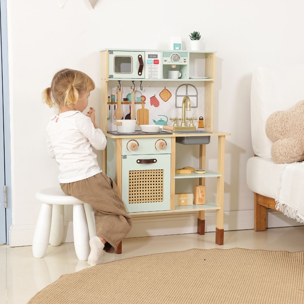 TookyToy - Pretend Play Wooden Kitchen Set - 11 Pieces