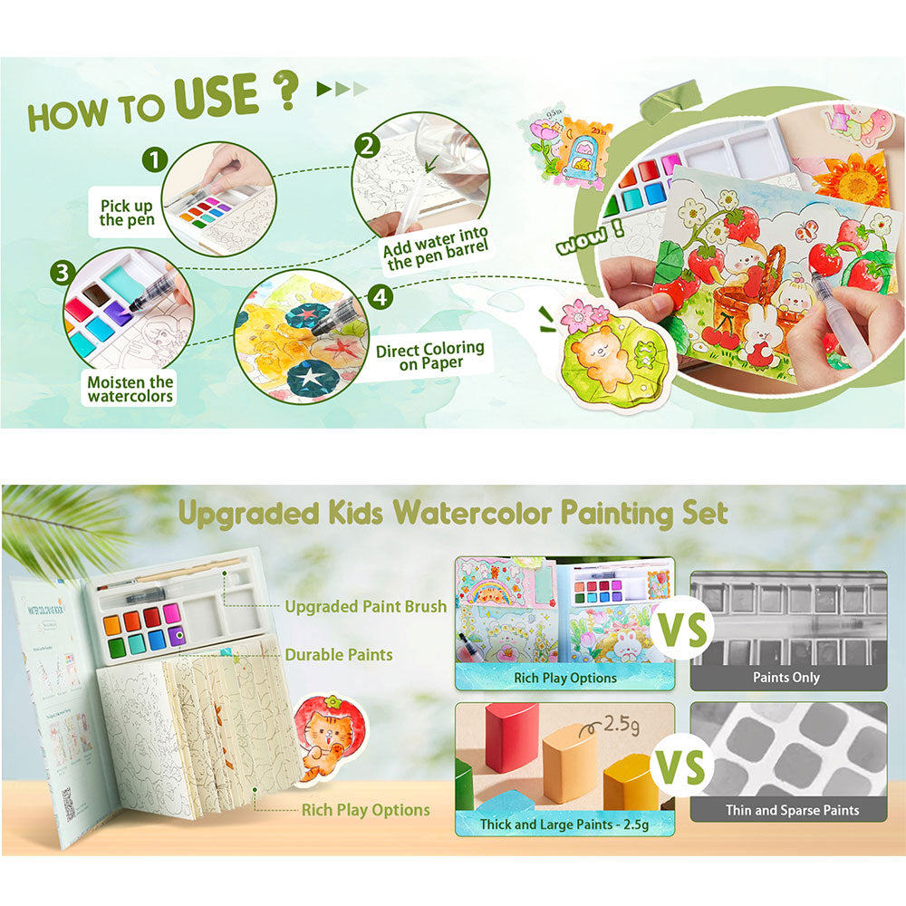 Jar Meló - Watercoloring Painting Book - Whimsical Pet Paradise