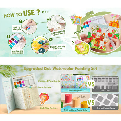 Jar Meló - Watercoloring Painting Book - Whimsical Pet Paradise