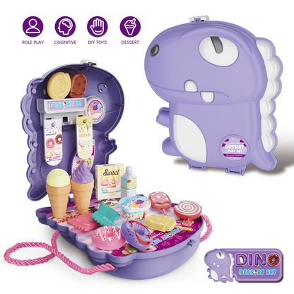 Cogo - Pretend & Play 2-in-1 Dessert Food Set with Dinosaur Satchel - 21 Pieces - Motherhood