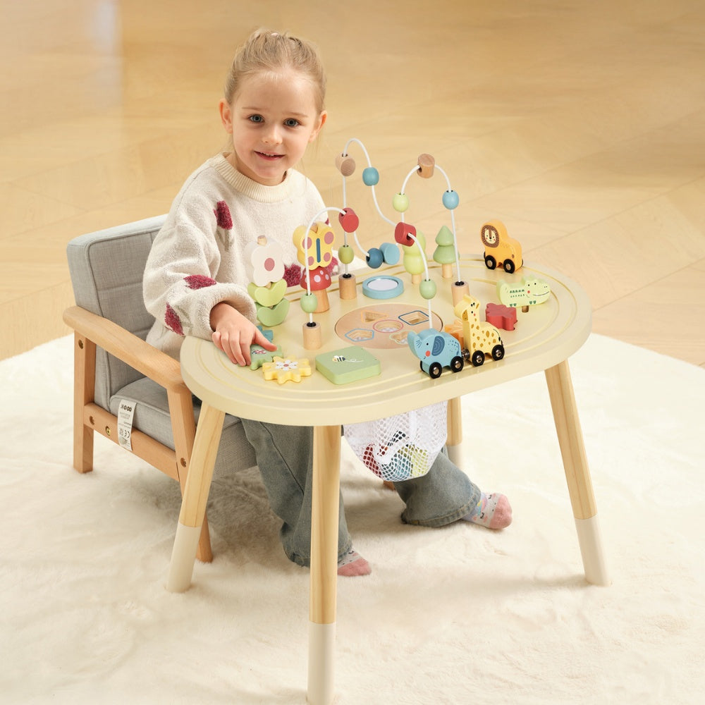 TookyToy - Wooden Multi-Activity Busy Board Table