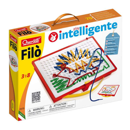 Quercetti - Filo Filo Lacing Board - Threading & Pattern Design Activity for Kids
