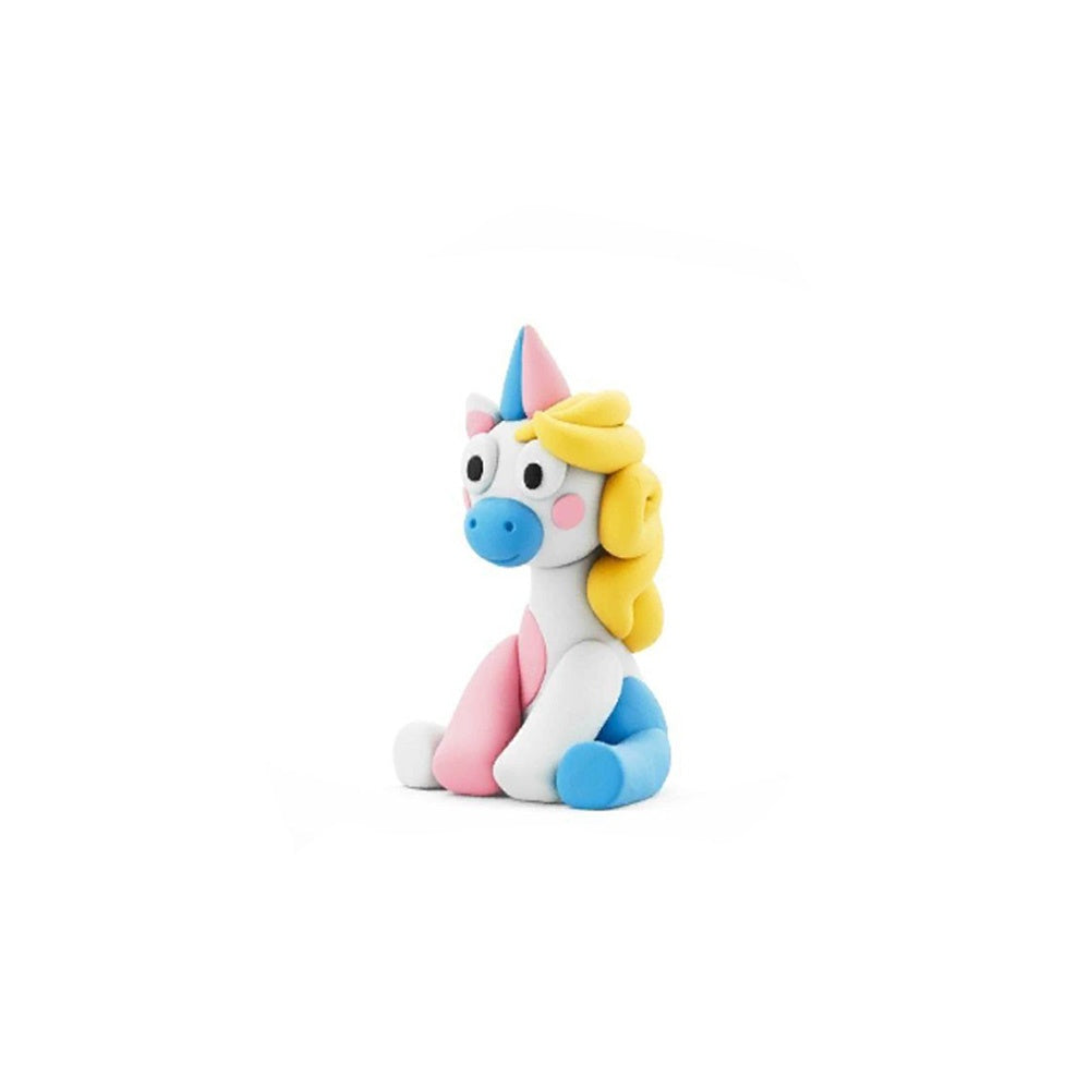 Hey Clay - Modelling Air-Dry Clay with Fun Interactive App - Lighty, Sunny, Rainy, Series Rainbow Unicorns, 6 cans