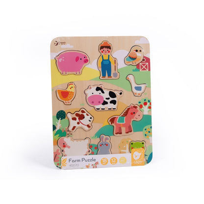 Classic World - Wooden Puzzle - Farm Animals - 12pcs