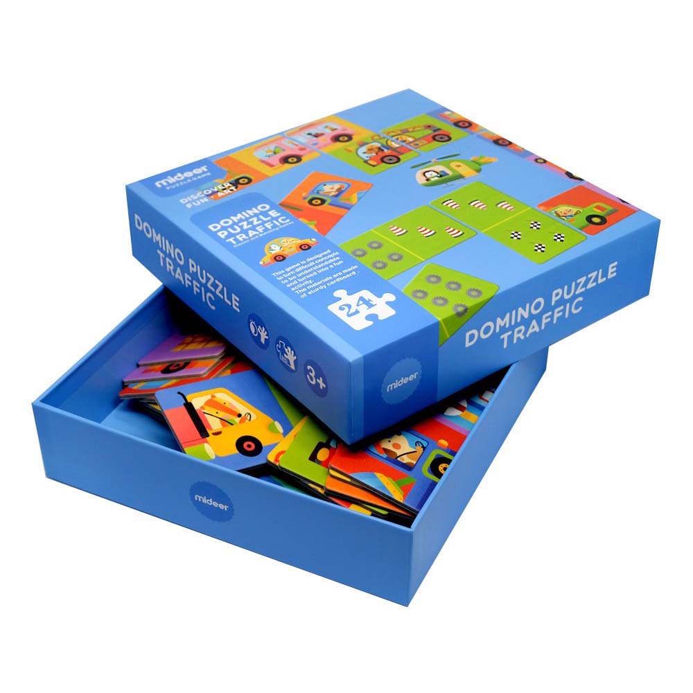 Mideer - 2-in-1 Domino Puzzle Game - Traffic - 24pcs