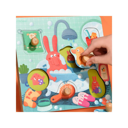 Mideer - Wooden Peg Puzzle-Bath Time