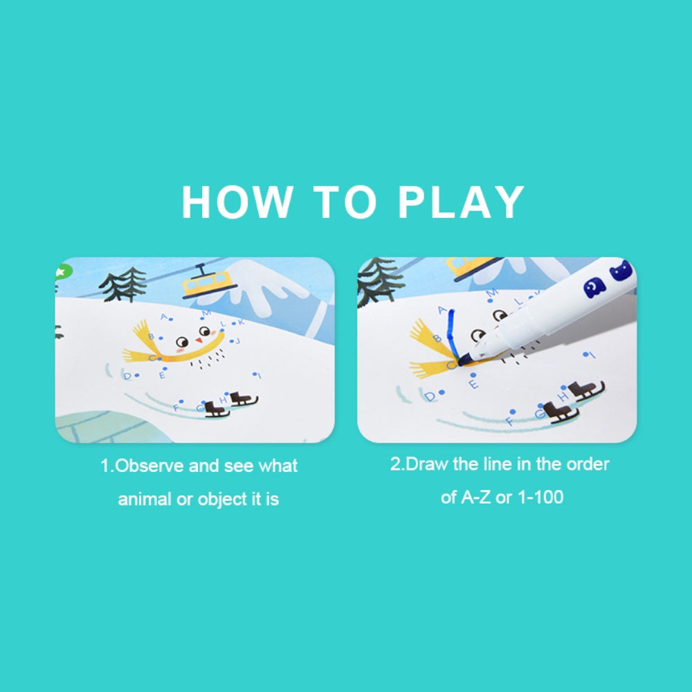 Mideer - Dot-to-Dot Wipe Clean Activity Cards - Reusable Connect the Dots for Kids