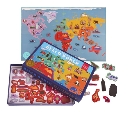 Mideer - Magnetic World Map Board - 148-Piece Geography Learning for Kids