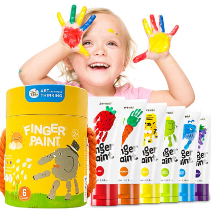 Jar Meló - Finger Paint - Non-Toxic & Safe for Kids - 6 Colours