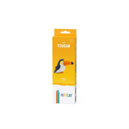 Hey Clay - Modelling Air-Dry Clay with Fun Interactive App - Toucan, series Birds, 3 cans