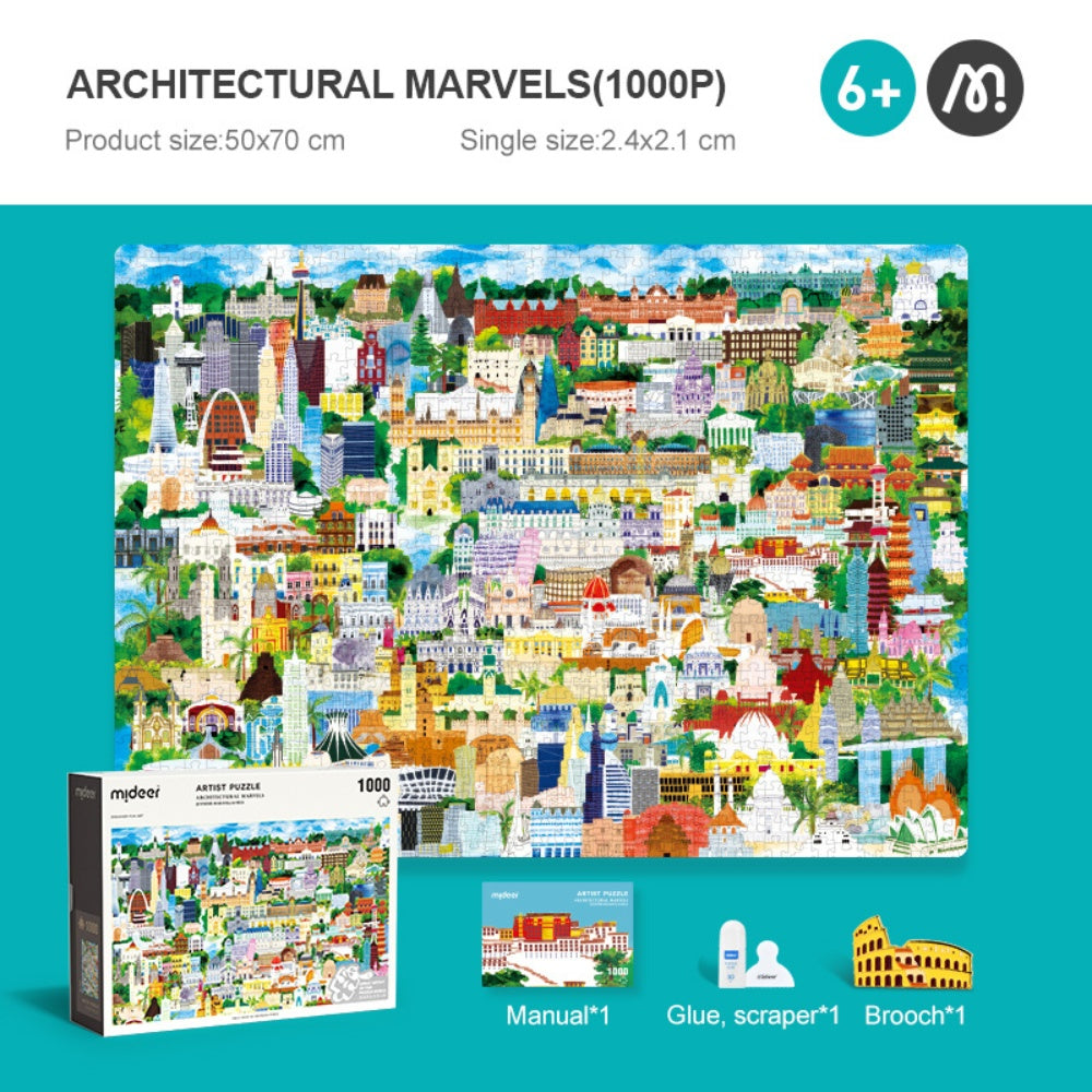 Mideer - Architectural Marvels - 1000 Piece Jigsaw Puzzle in Gift Box