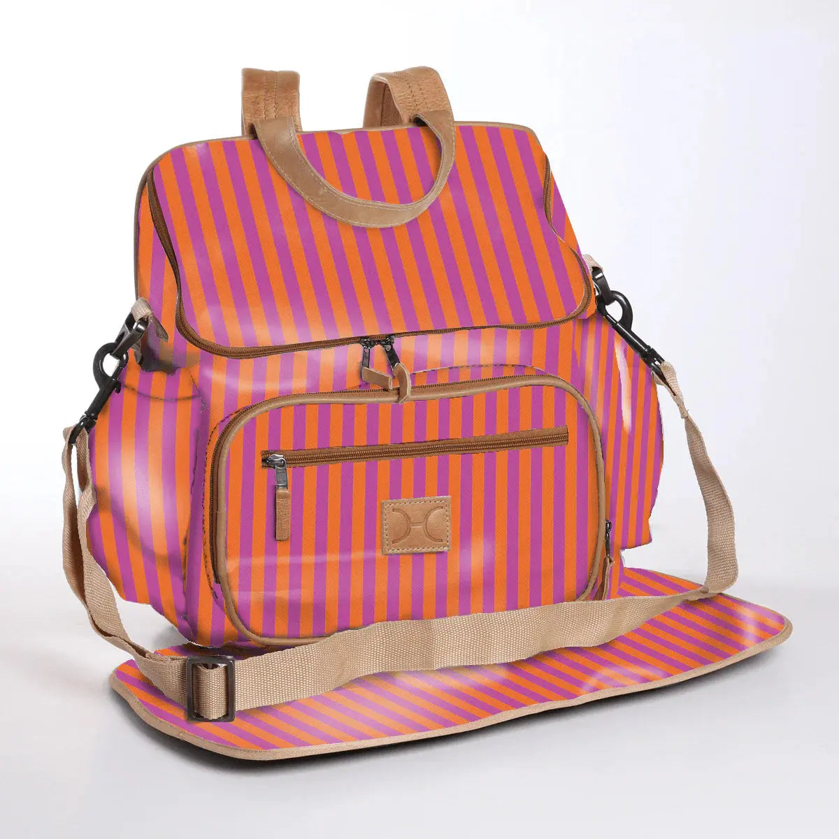 Thandana Baby Changing Backpack – Laminated Fabric & Leather Thandana