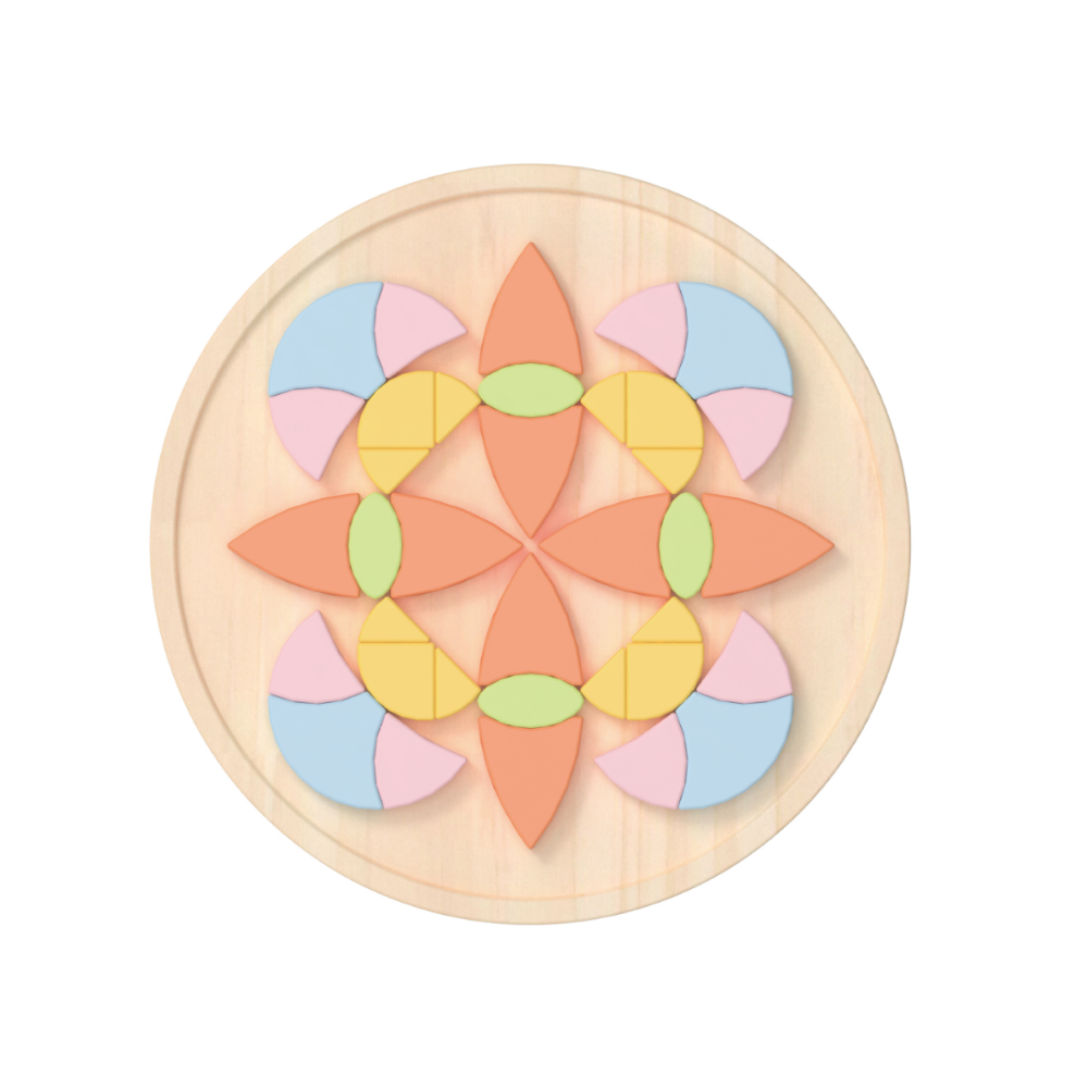 Classic World - Flower Mandala Wooden Block Puzzle - 70 Pieces