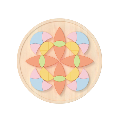Classic World - Flower Mandala Wooden Block Puzzle - 70 Pieces