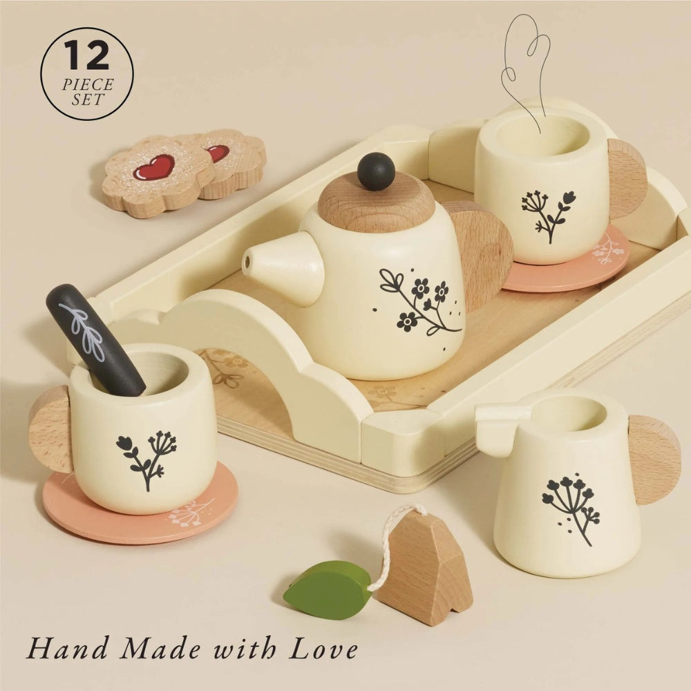 Le Toy Van - Wooden Tea Set & Tray - 12pcs