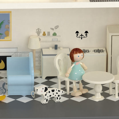 Classic World - Pretend & Play - Vintage Wooden Dollhouse