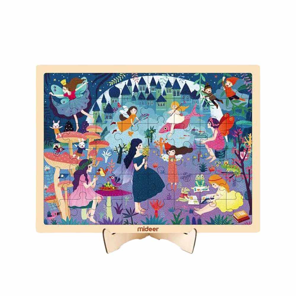 Mideer - Fairy Princess Wooden Puzzle & Puzzle Frame: 48 Pieces