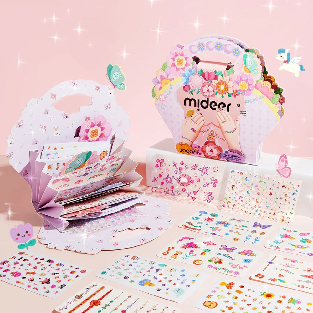 Mideer - Nail, Temporary Tattoo & Gem Sticker Pack - Garden Fairy - 1000pcs