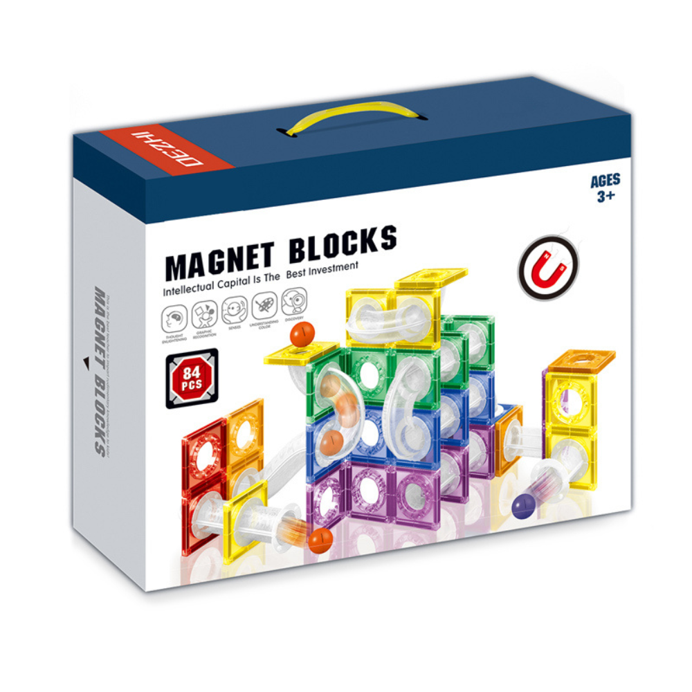 Cogo - Magnetic Tiles with Track Ball - 84 Pieces