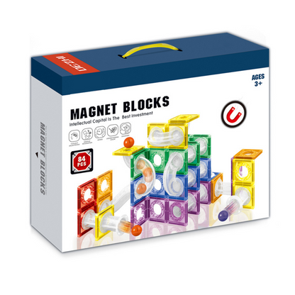 Cogo - Magnetic Tiles with Track Ball - 84 Pieces