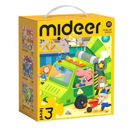 Mideer - Level Up Jigsaw Puzzle for Kids - 3-in-1 - Level 3 City Teamers