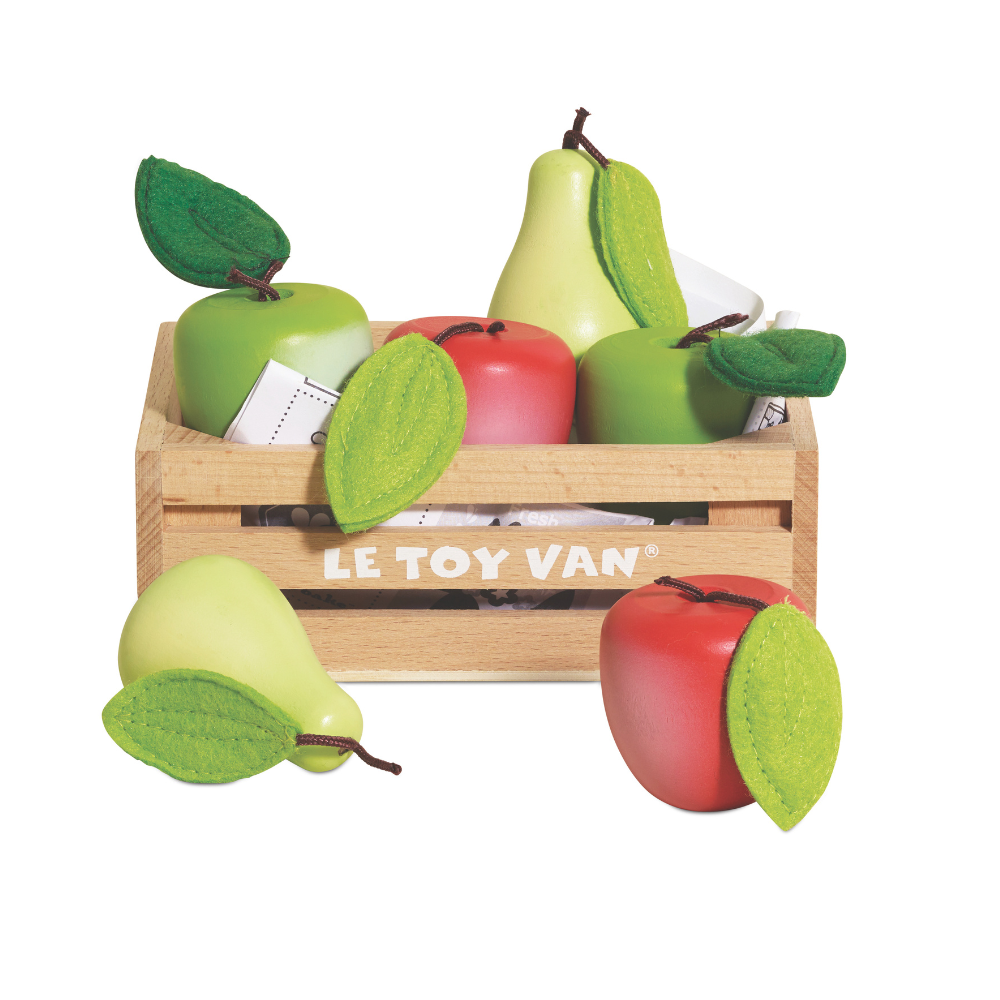 Le Toy Van - Wooden Orchard Fruits Food Crate - 8pcs