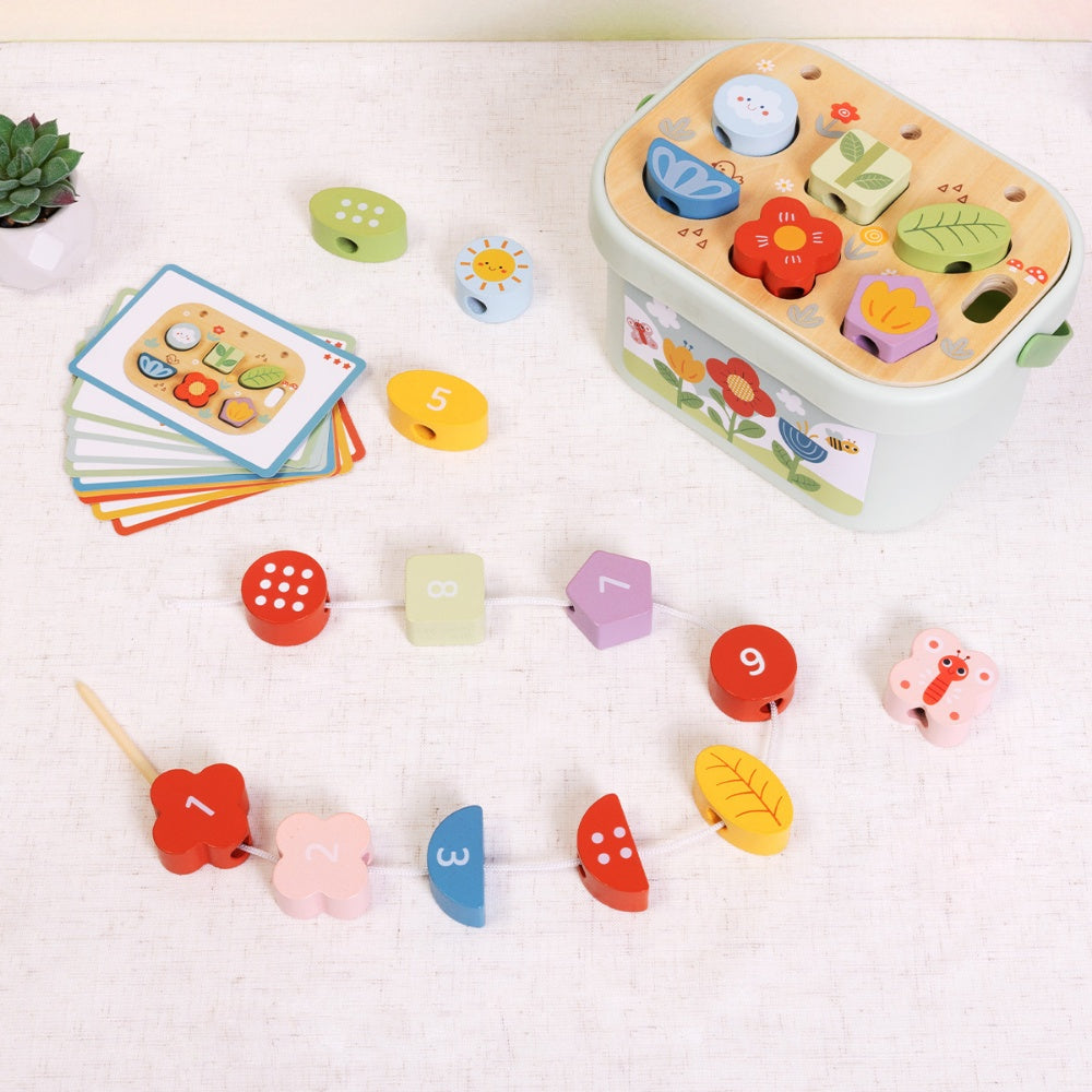 TookyToy - Wooden Montessori Garden Stacking Travel Toy 33pcs