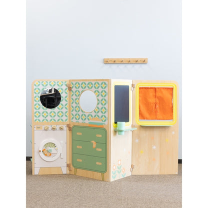 Classic World - Pretend & Play Foldable Kitchen Play House w Chalkboard & Accessories