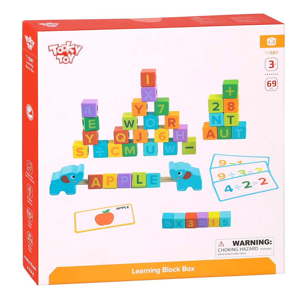 TookyToy - ABC & 123 Learning Wooden Blocks Box - Motherhood