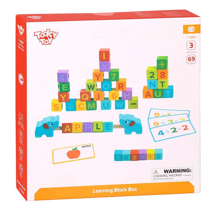 TookyToy - ABC & 123 Learning Wooden Blocks Box - Motherhood