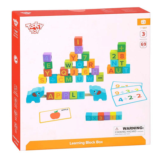 TookyToy - ABC & 123 Learning Wooden Blocks Box - Motherhood